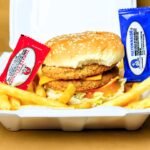 Double Chicken Burger W Cheese + Fries + Soda Can