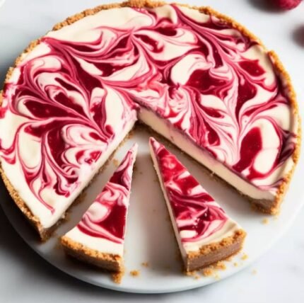Raspberry Swirl Cheese Cake Slice