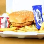 Chicken Burger W Cheese + Fries + Soda Can