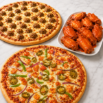 2 x Extra Large Pizzas + Free 10 Wings