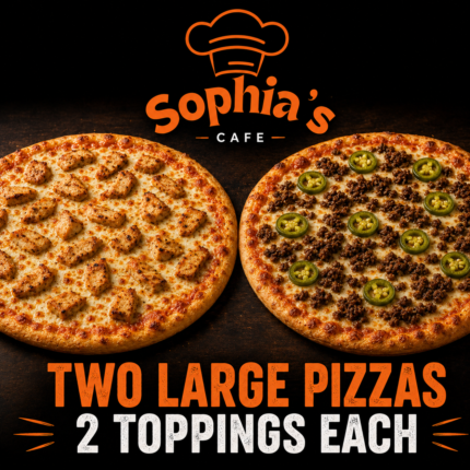 Two Large Pizza (2 Toppings Each)