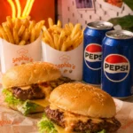 2 x Beef Burger With Fries And Can Soda