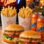 2 x Chicken Burgers W Fries And Can Soda