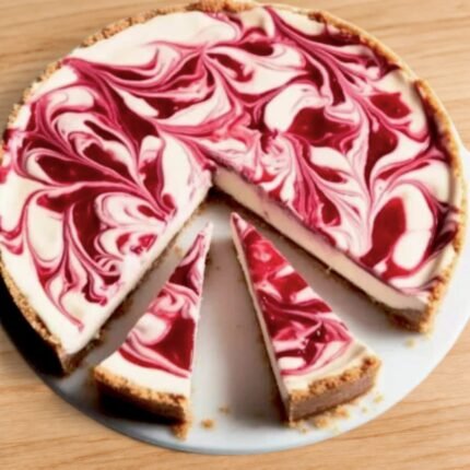 Raspberry Swirl Cheese Cake Slice