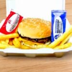 Double Beef Burger W Cheese + Fries + Soda Can