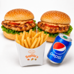 ✨ Super Deal * 2 x Chicken Burgers W Fries And Can Soda ✨