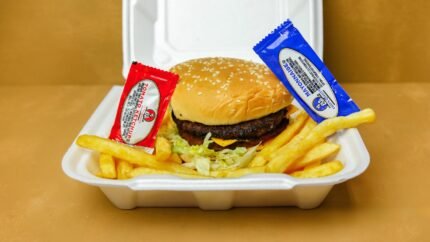 Double Beef Burger W Cheese + Fries + Soda Can
