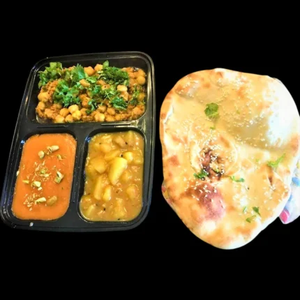 Lahori Channa, Alo Tarkari and Suji Halwa with Naan - SINGLE SERVING